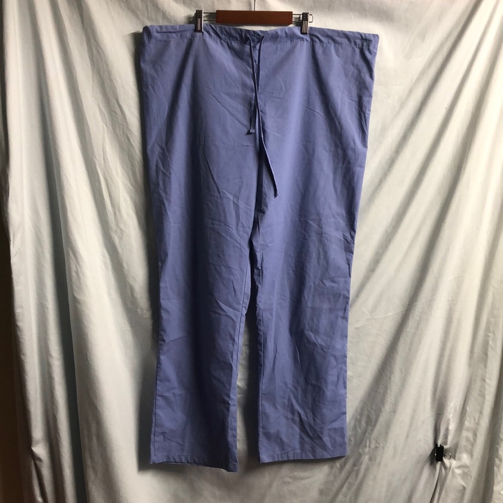 Women’s XL blue periwinkle drawstring scrub pants one pocket nwot